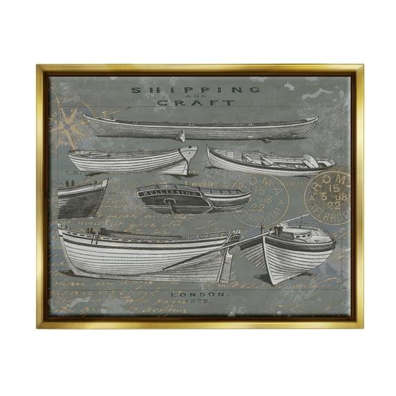 Stupell Industries " Shipping And Craft Various Boats Diagram " by Oliver Jeffries