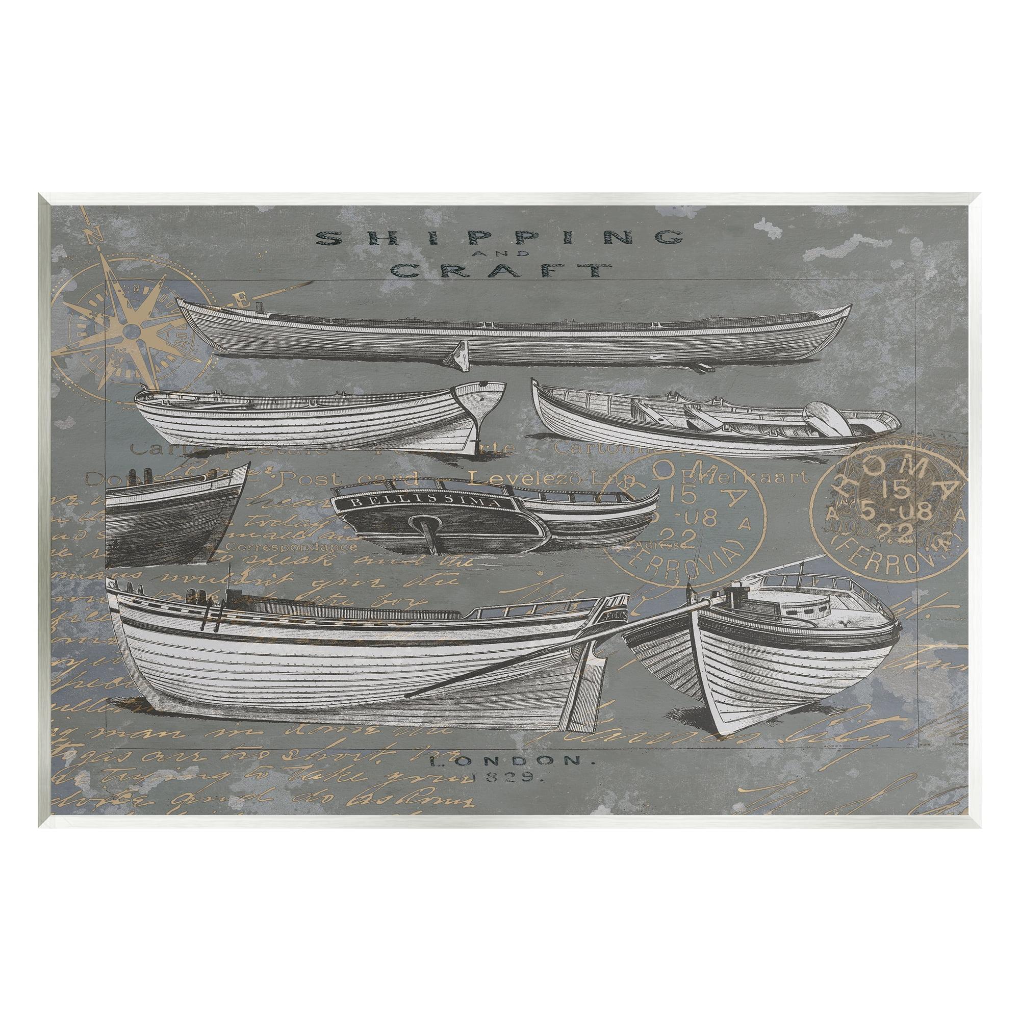 Stupell Industries " Shipping And Craft Various Boats Diagram " by Oliver Jeffries