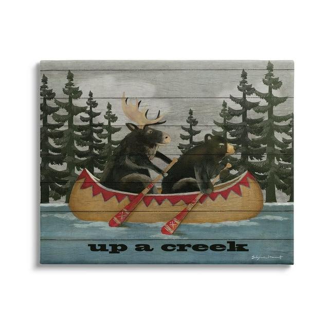 Stupell Industries " Up A Creek Woodland Cabin Canoe " by Stephanie Workman Marrott