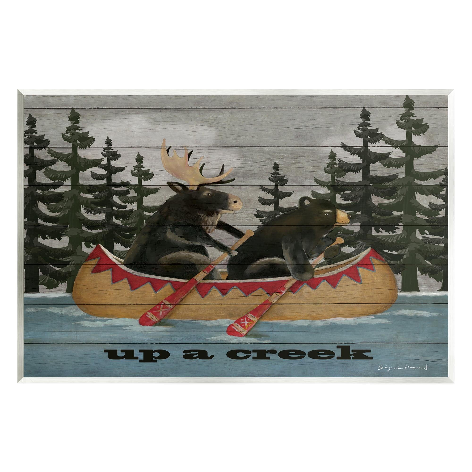 Stupell Industries " Up A Creek Woodland Cabin Canoe " by Stephanie Workman Marrott