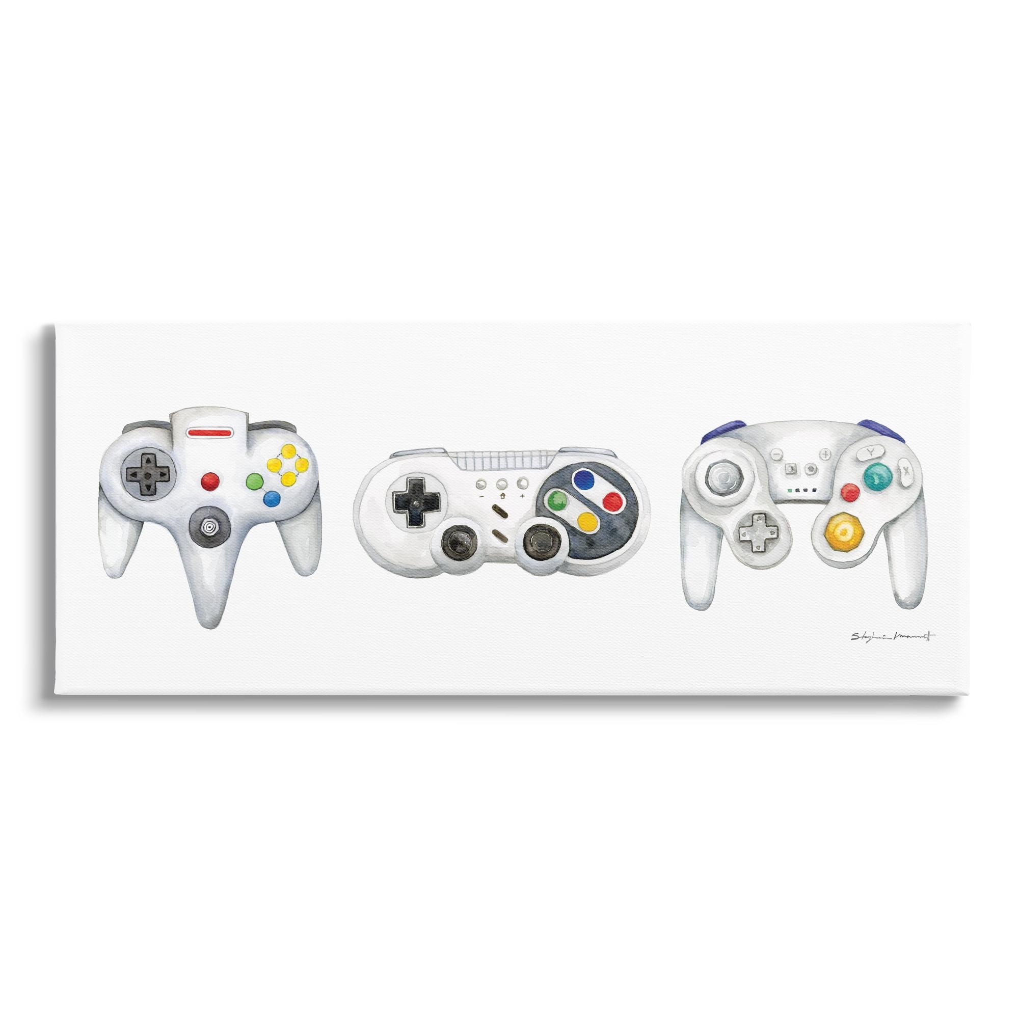 Stupell Industries Vintage Video Game Controllers by Stephanie Workman Marrott - Graphic Art