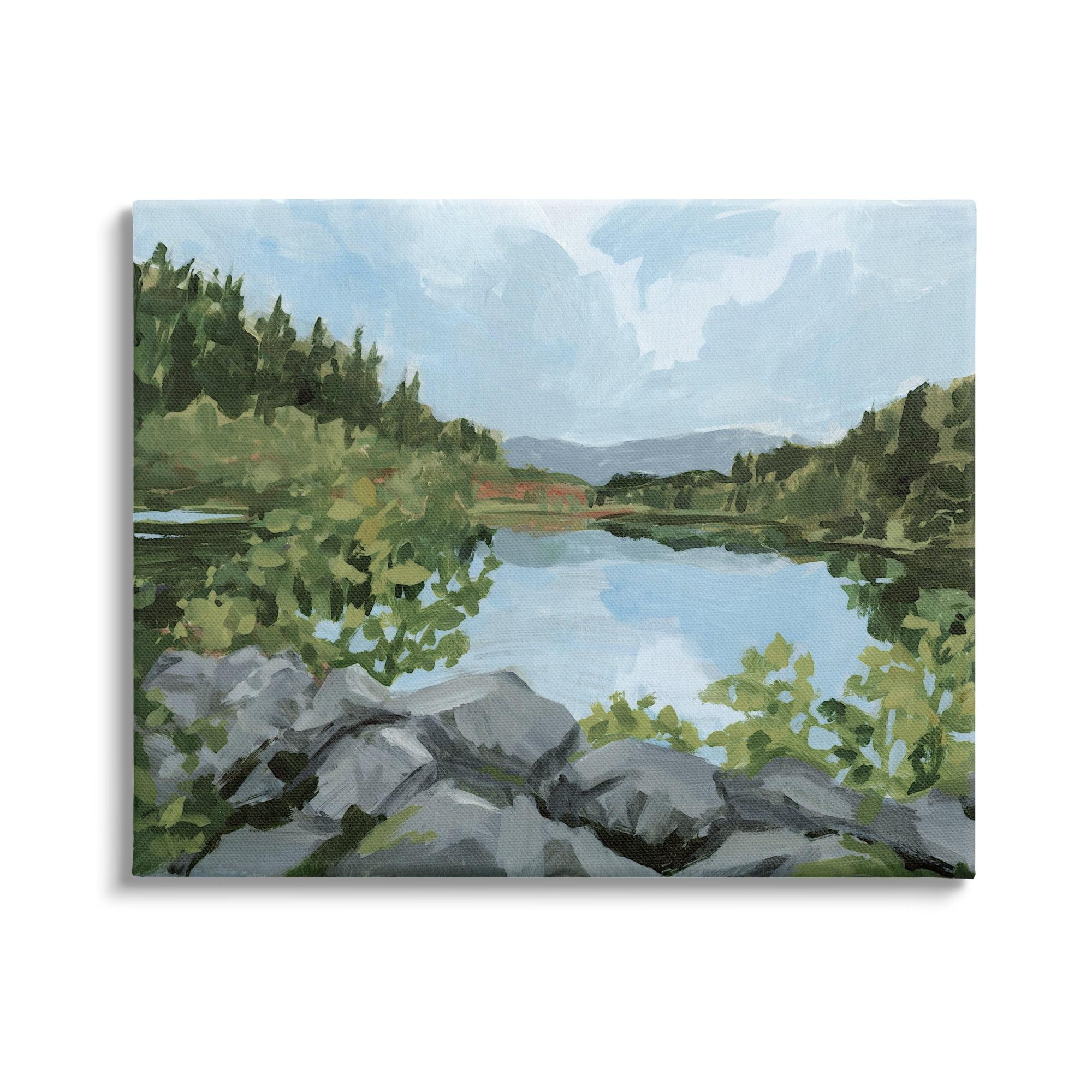 Stupell Industries " Woodland Lake Rocky Shore " by Victoria Barnes