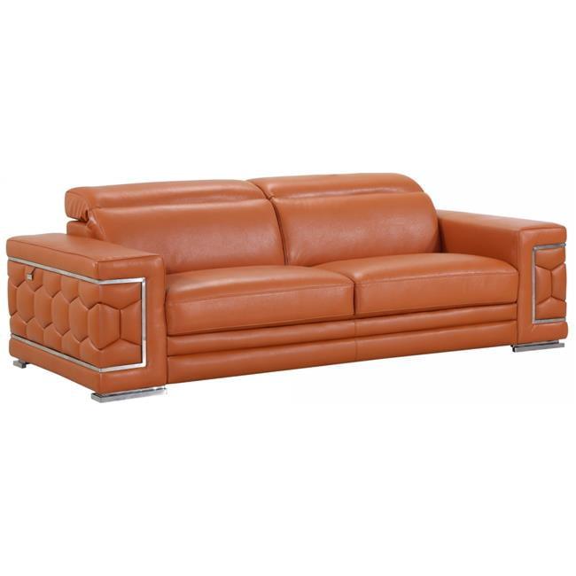 Elegant Black Leather Reclining Sofa with Solid Wood Track Arms - 89"