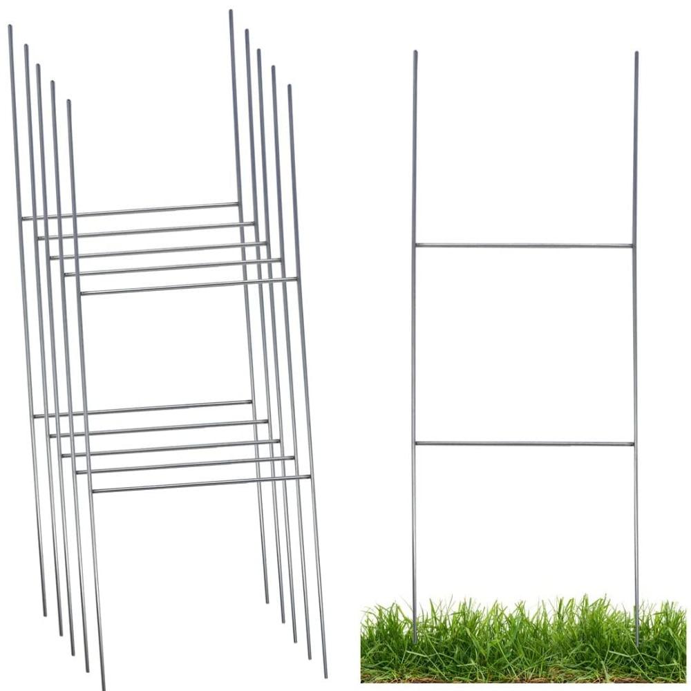 Durable Galvanized Steel Wire Yard Stakes, 10 x 24 inch, 5 Pack