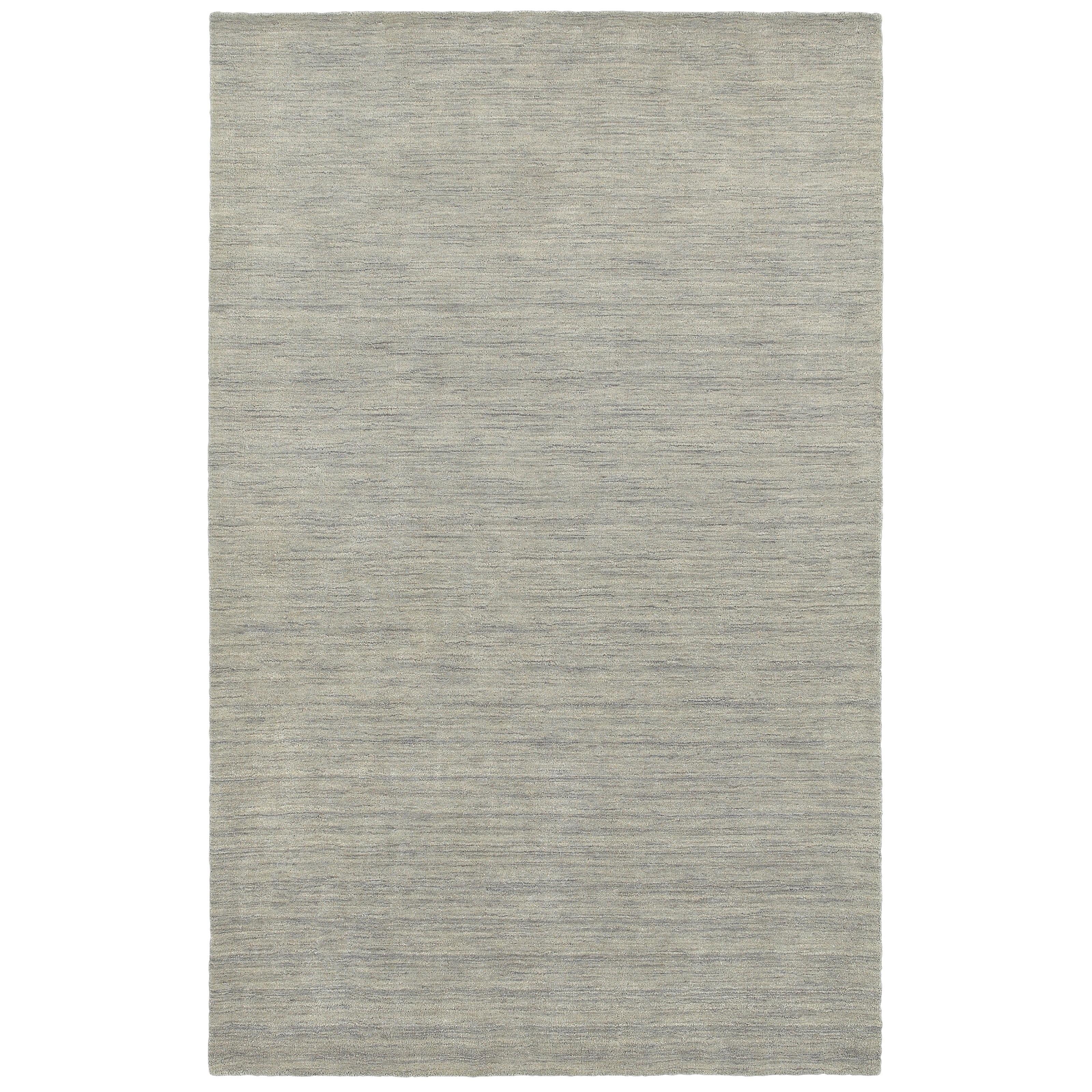 Heathered Silver Hand-Tufted Wool Rectangular Area Rug 5' x 8'