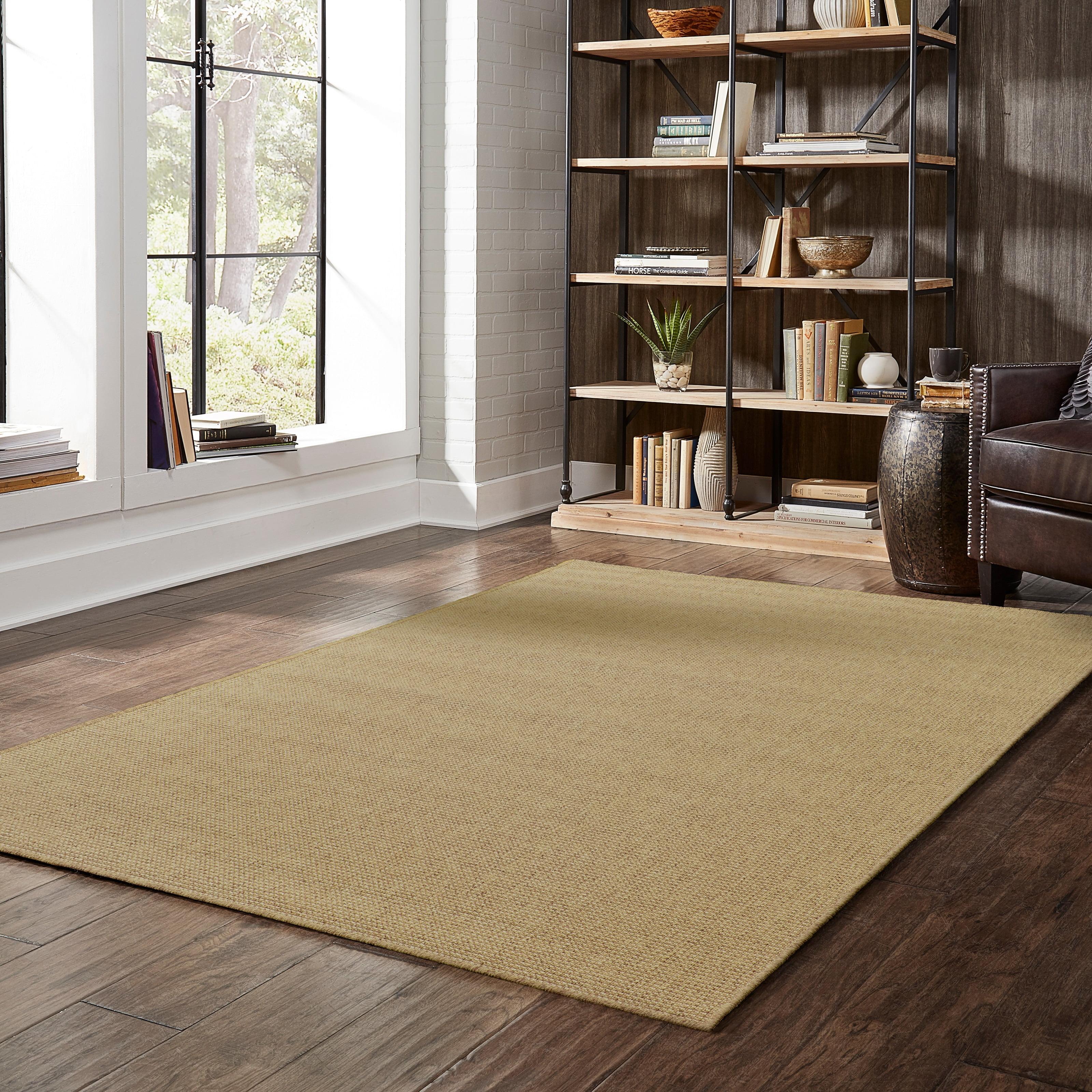 Style Haven  Veranda Solid Tan Indoor-Outdoor Area Rug 2'5" x 4'5" 3' x 5' Accent, Outdoor, Indoor Entryway, Bathroom, Patio Rectangle