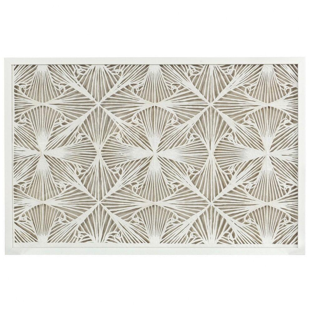 Illusion Off-White and Beige Abstract Rice Paper Wall Art