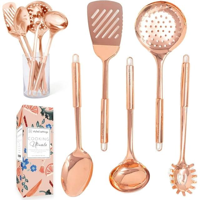 Styled Settings Copper Stainless Steel Cooking Utensils Set
