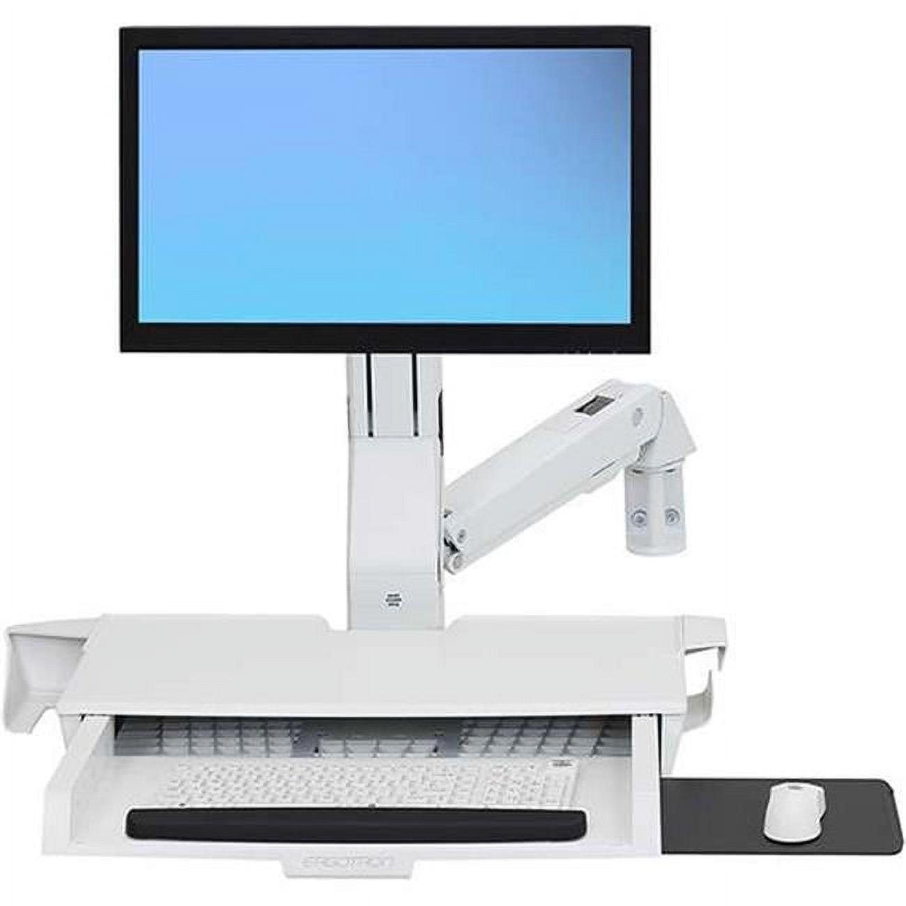 ErgoFlex White Aluminum Sit-Stand Combo Arm with Integrated Workspace