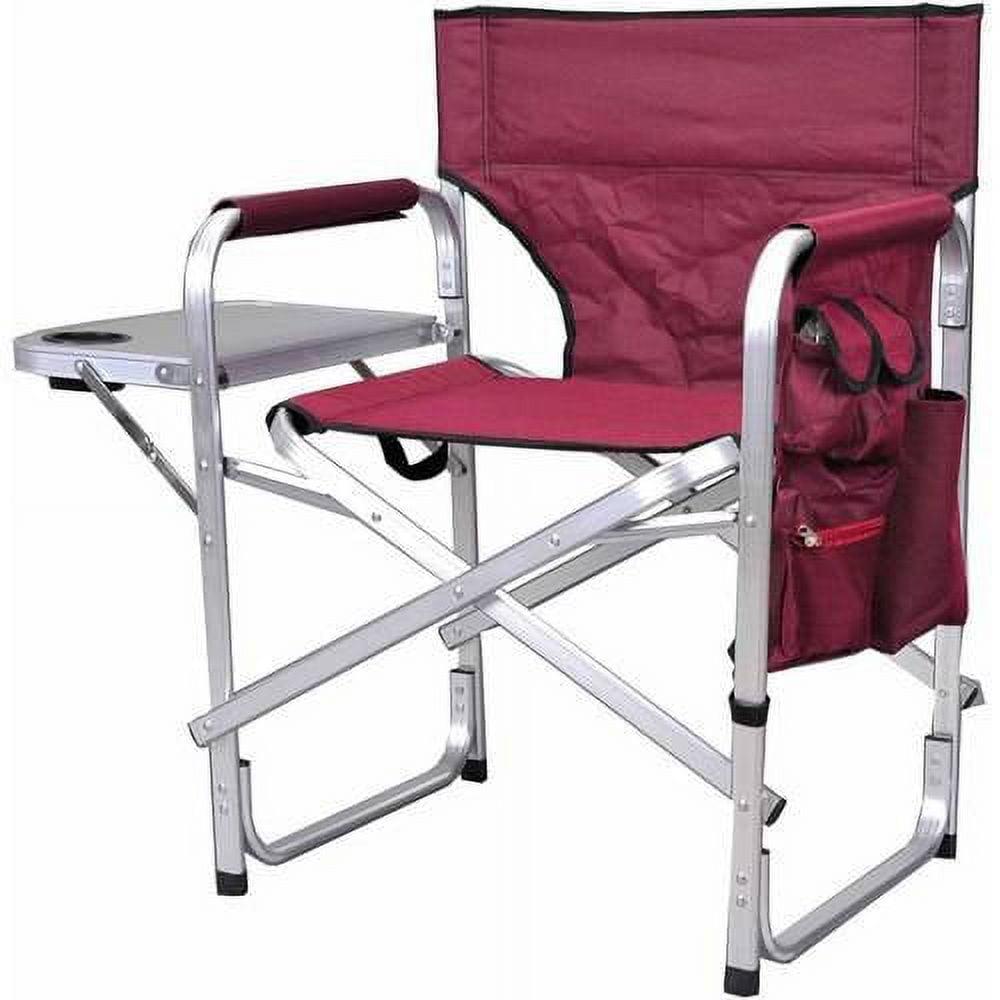 Ming's Mark SL-1204-BURGUNDY Stylish Camping Folding Director Chair - Burgundy