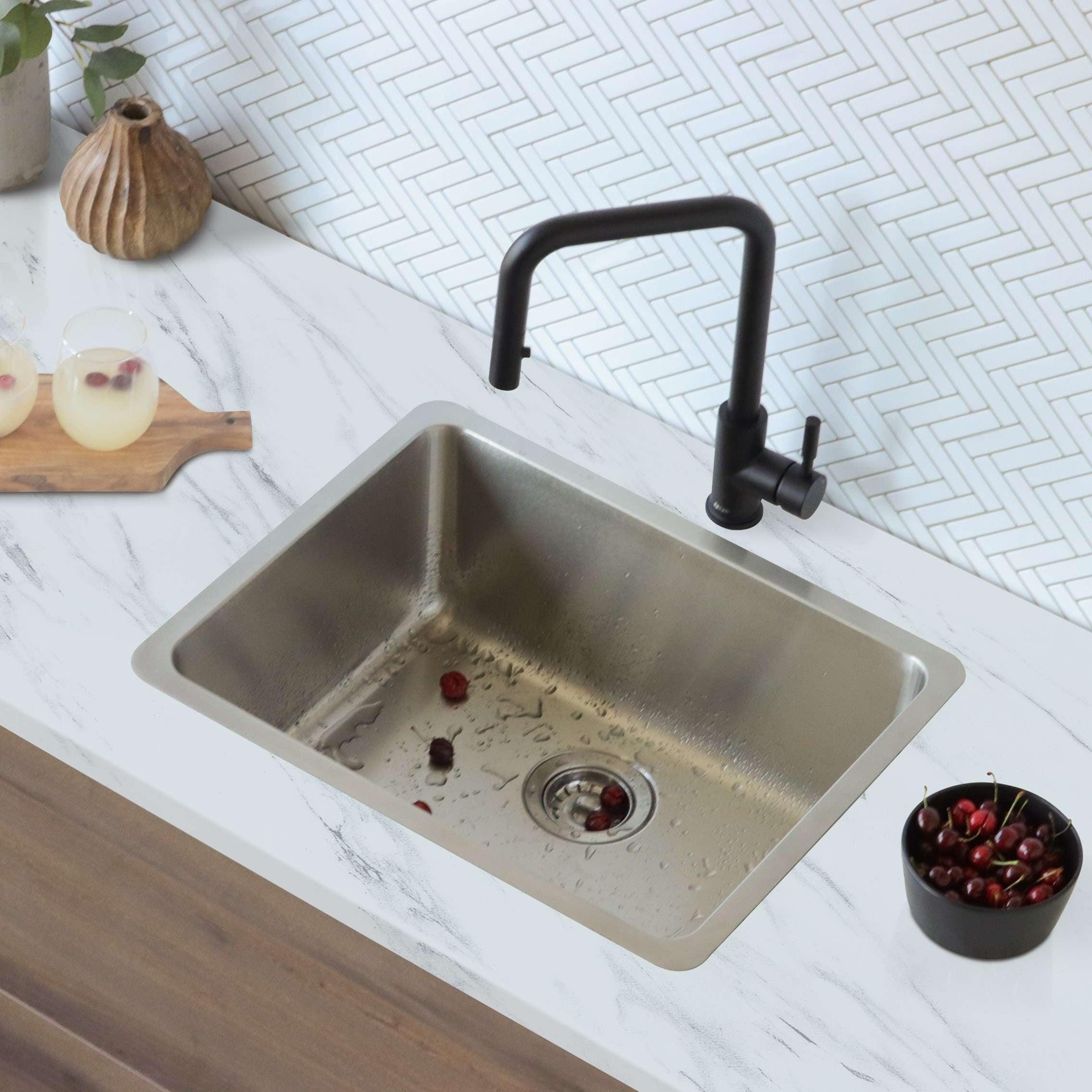 Stylish 23" Stainless Steel Single Bowl Drop-In Kitchen Sink