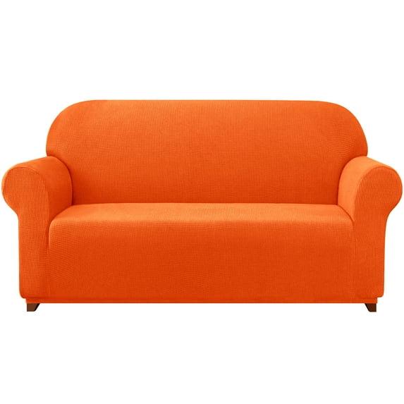 Subrtex Stretch 1-Piece Textured Grid Slipcover Sofa Cover, Orange