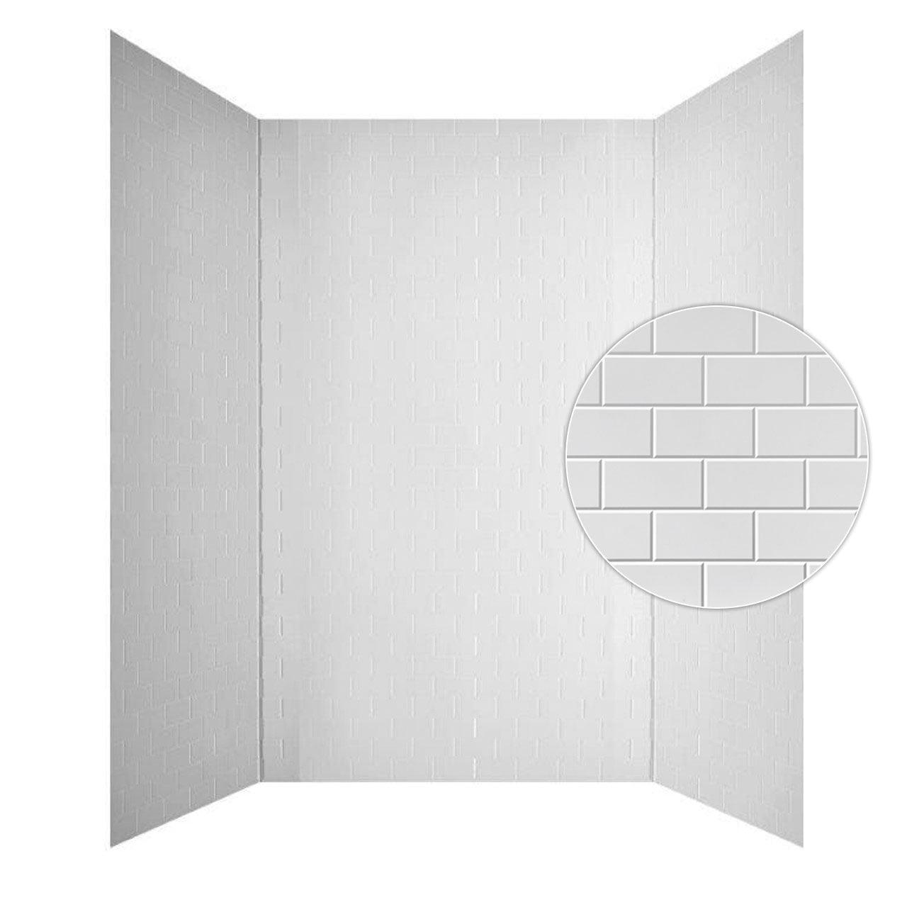 Subway Tile - Mirroflex - Tub and Shower Wall Panel - Gloss White