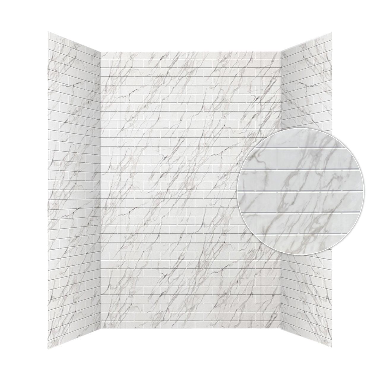 Subway Tile - Mirroflex - Tub and Shower Wall Panel - Marble