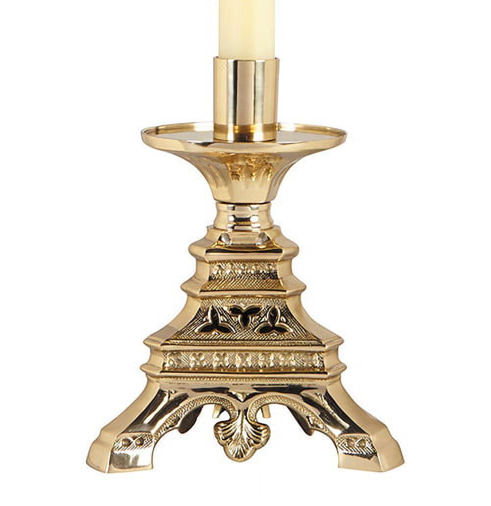 Versailles Brass Short Altar Candlestick with Ornate Design