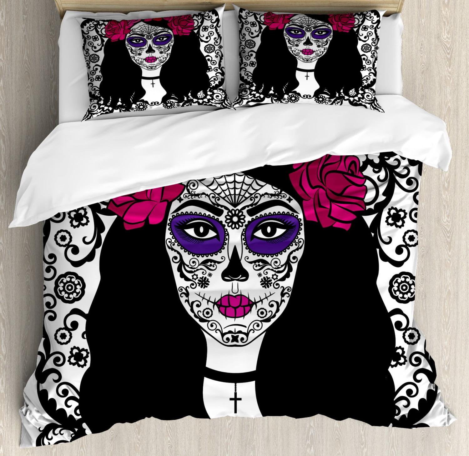 Ambesonne Sugar Skull Modern & Contemporary Duvet Cover