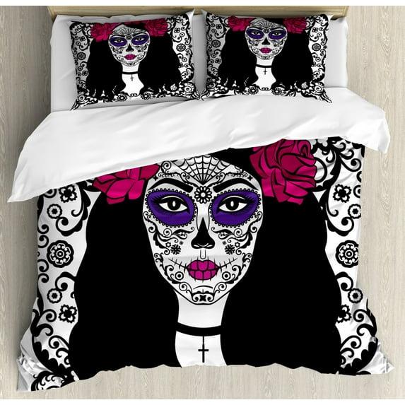 Ambesonne Sugar Skull Modern & Contemporary Duvet Cover