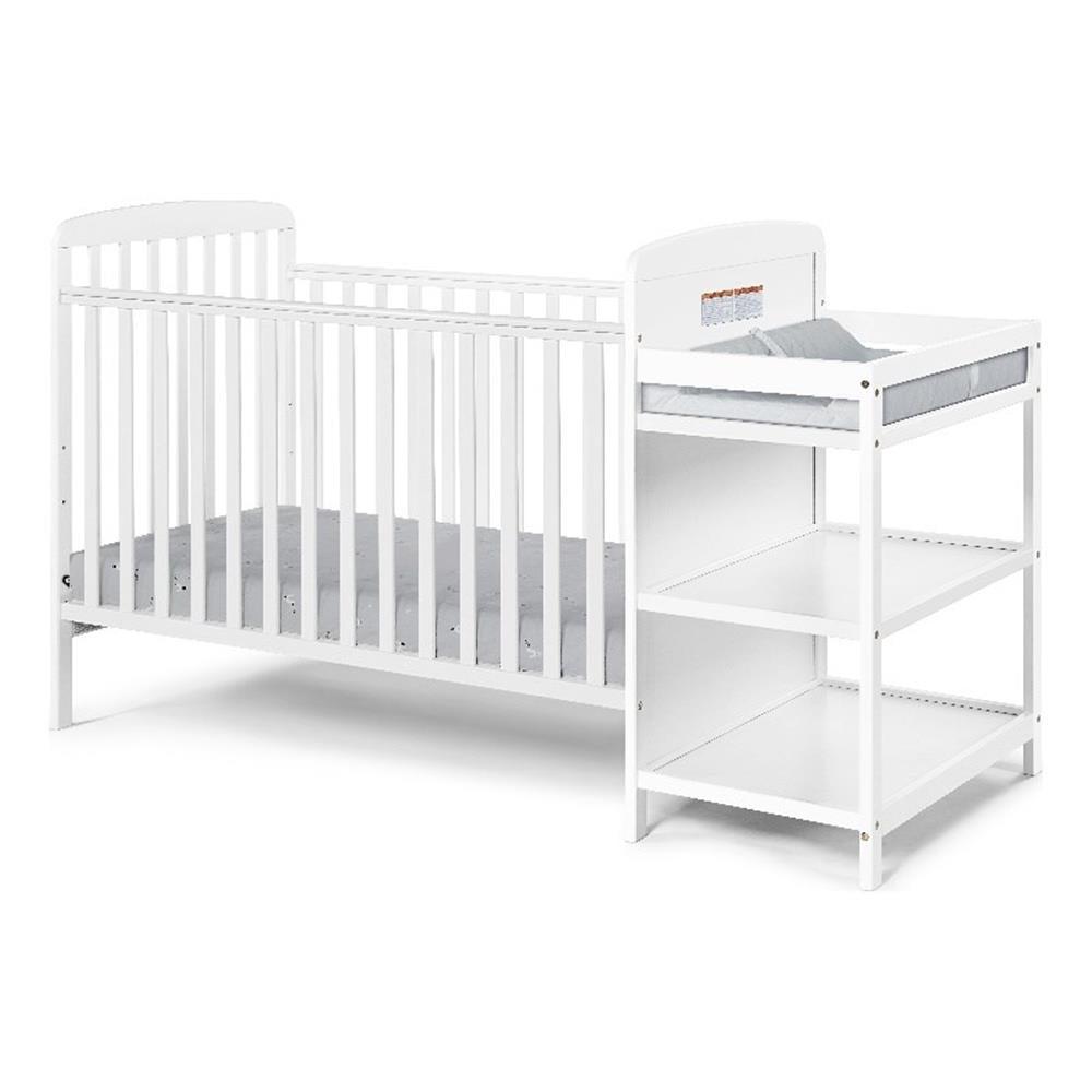 White 3-in-1 Convertible Crib with Changing Table