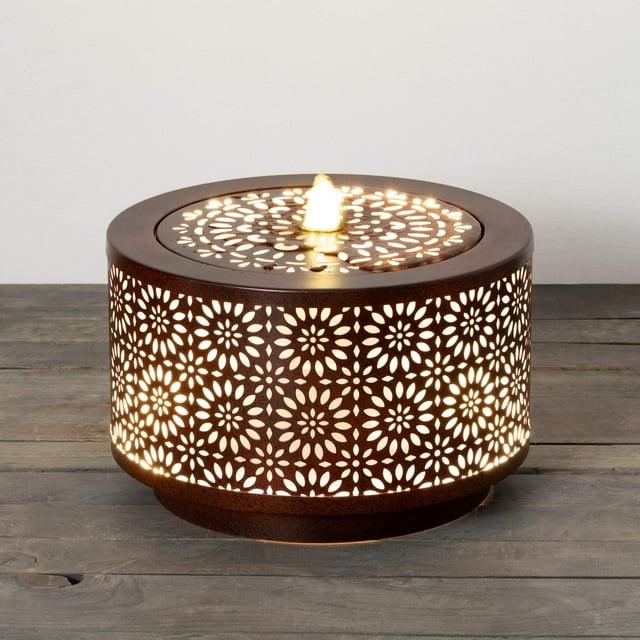 Dakota Fields Corsha Metal Weather Resistant Floor Fountain with Light