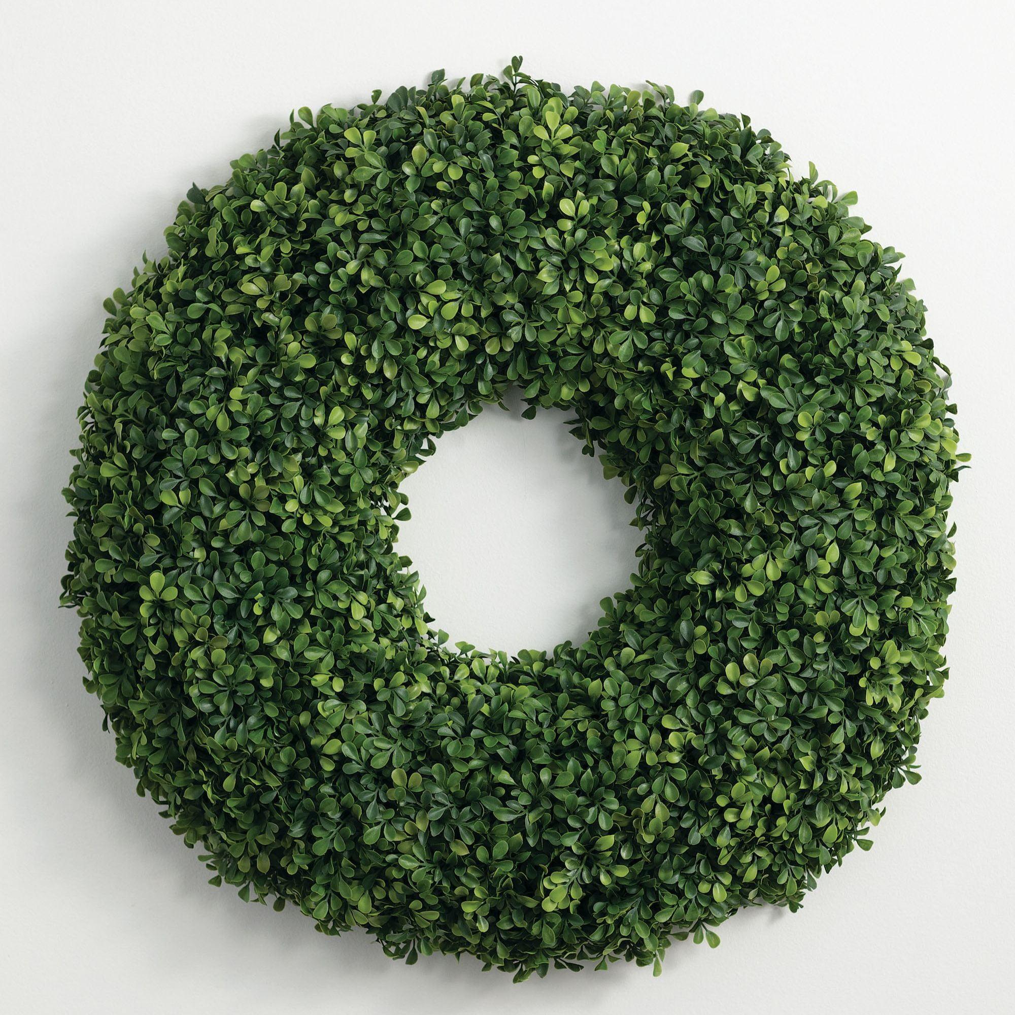 Green 28" Artificial Boxwood Front Door Wreath