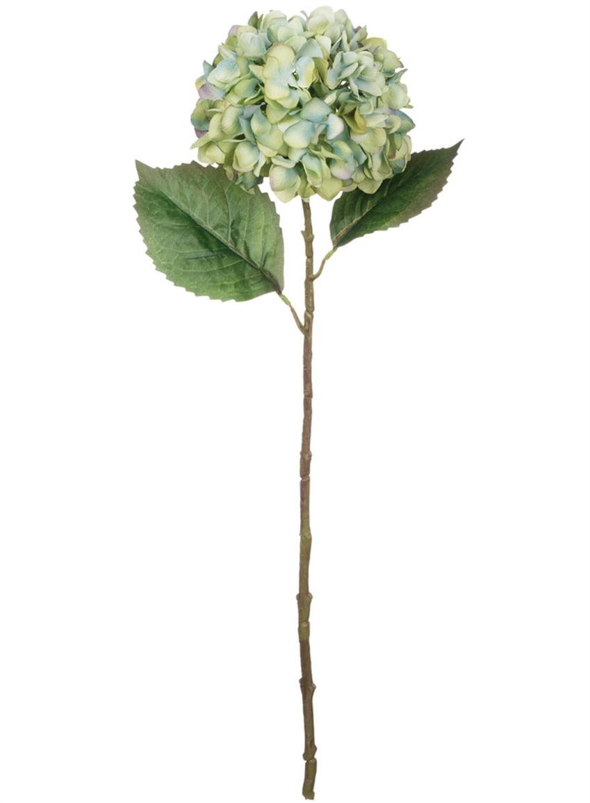 Blue and Green Silk Hydrangea Stem 27" Tall