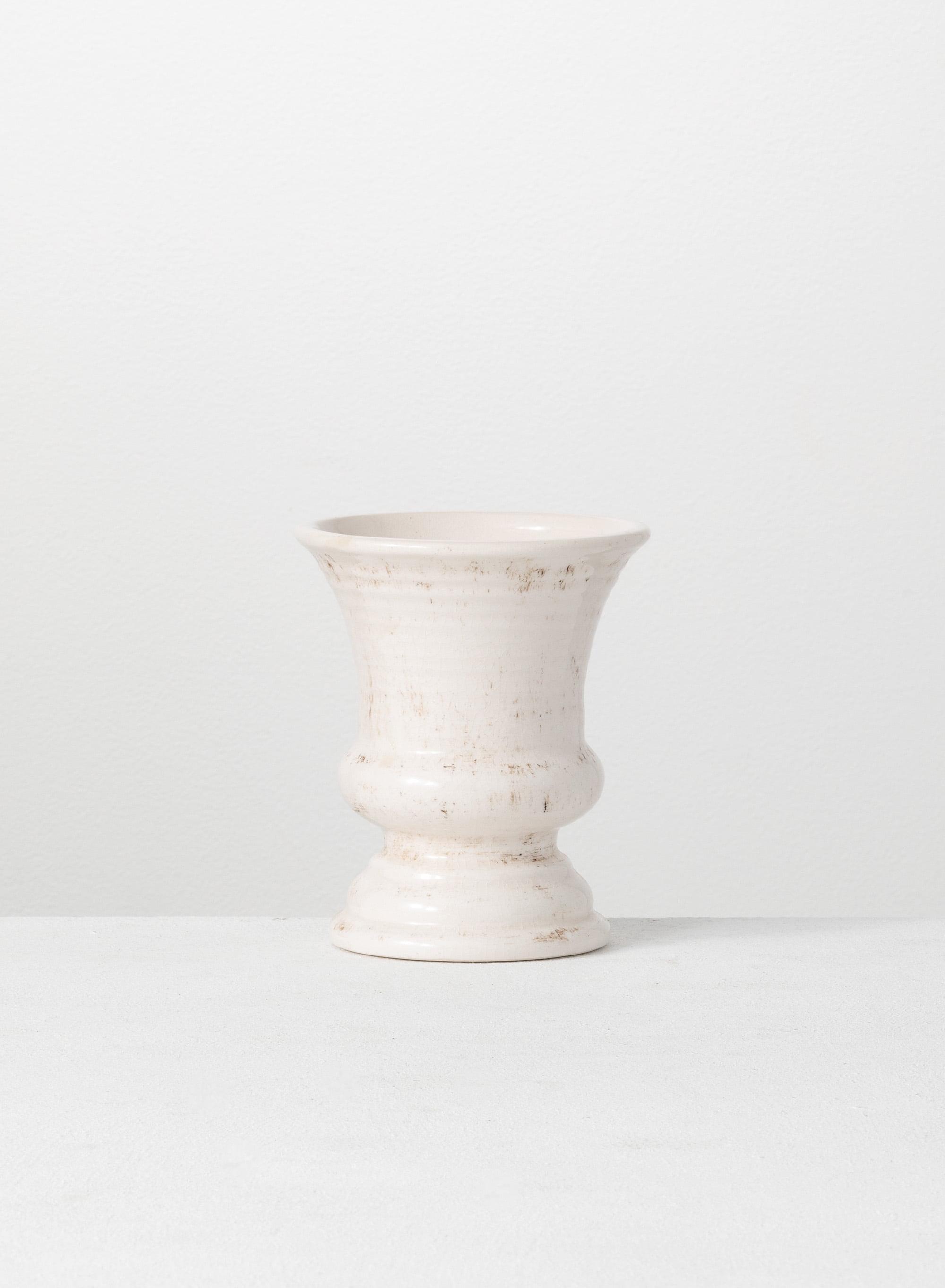 Sullivans Urn Vase 6"H Off-White