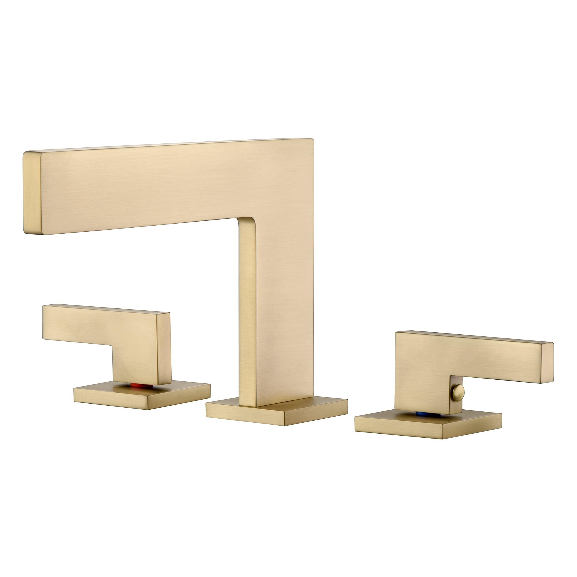 Brushed Gold 8-Inch Widespread Waterfall Bathroom Faucet