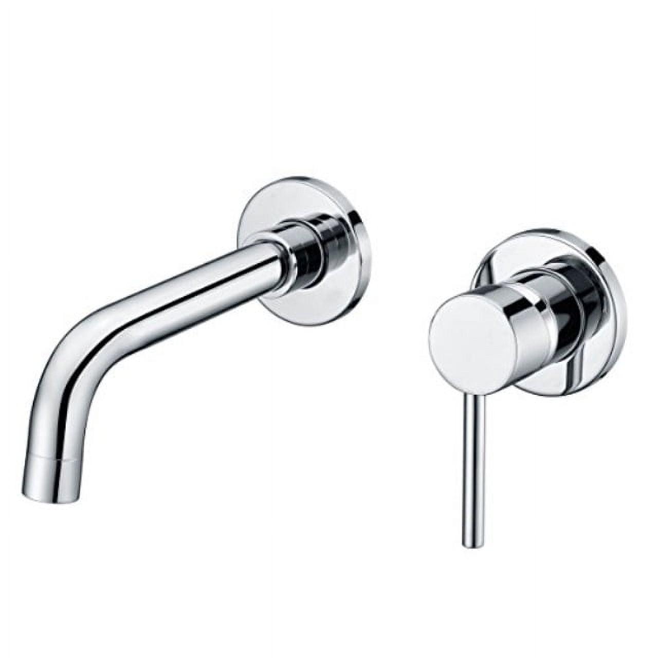 Contemporary Polished Brass Wall-Mounted Bathroom Faucet