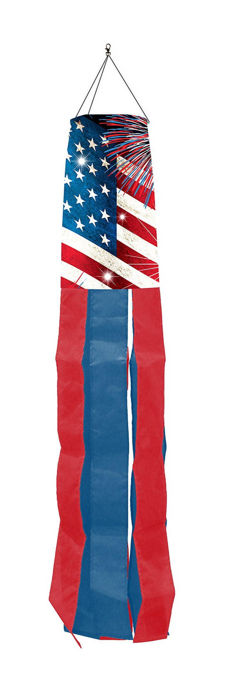 Patriotic Red White and Blue Outdoor Windsock 40x6