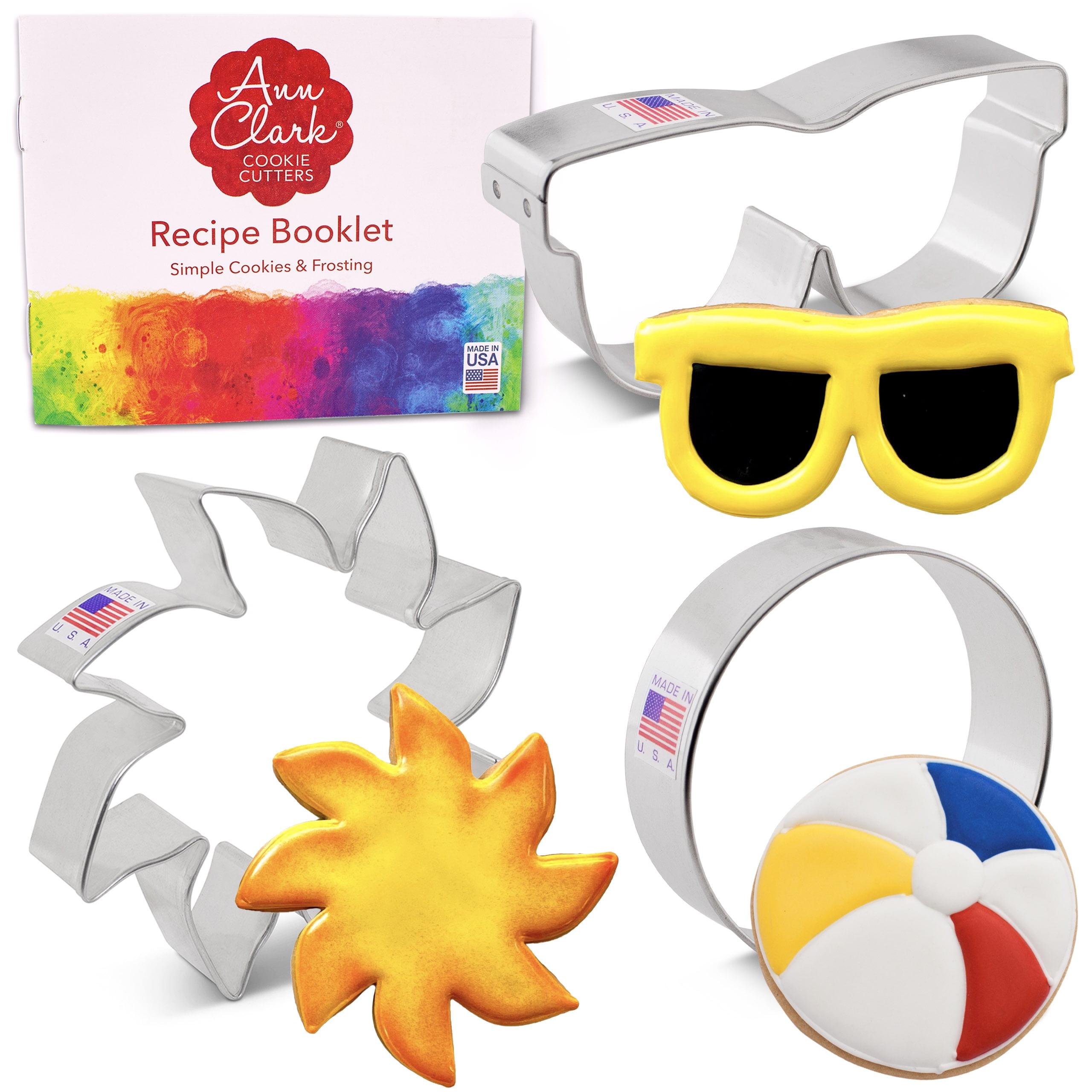 Summer Beach Metal Cookie Cutter Set with Recipe Book