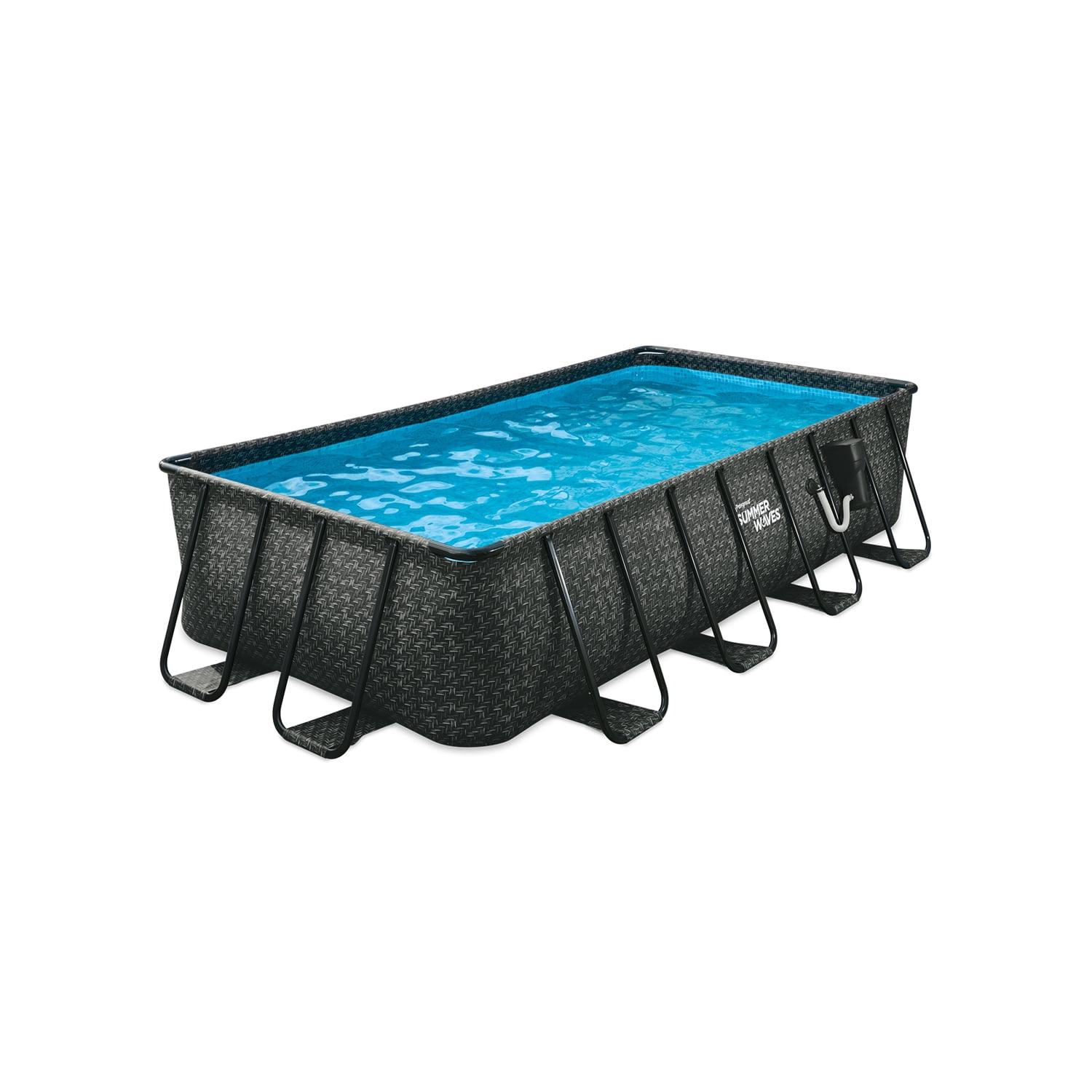 Summer Waves 16' Dark Herringbone Rectangular Pool with Filter and Pump