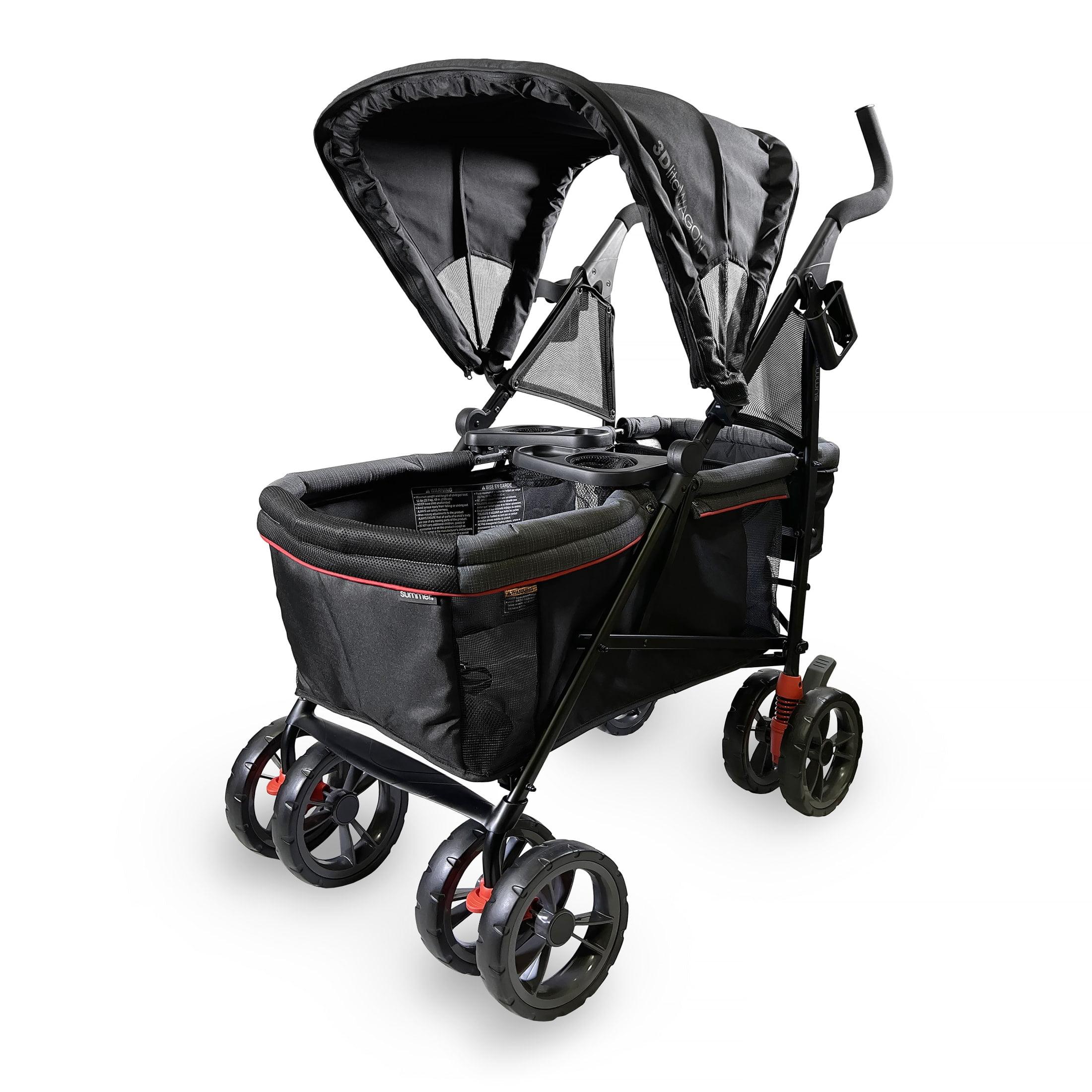 Summer Infant Foldable 4 Wheel Multi-Child Stroller with Storage