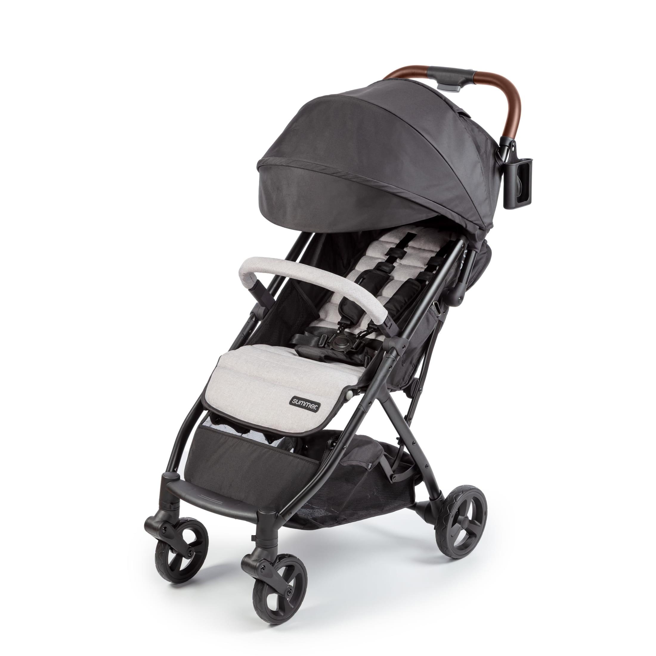 Black and Gray Compact Fold Umbrella Stroller with Canopy