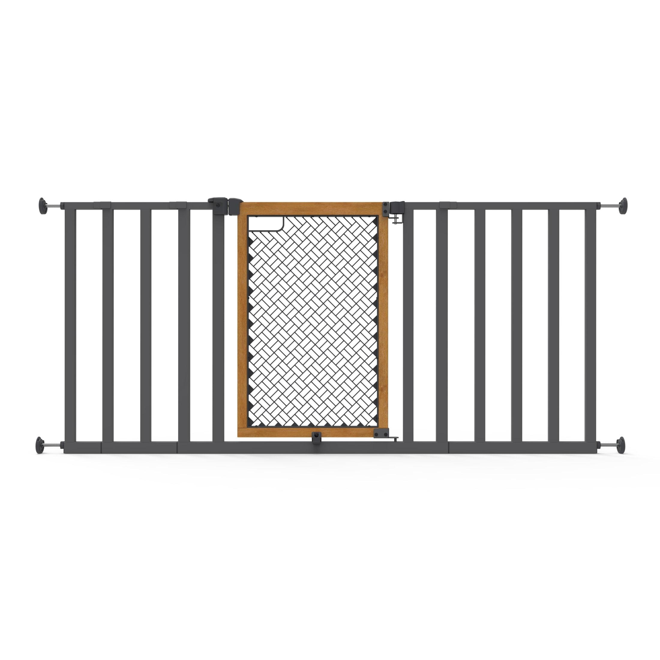 Honey Oak and Metal Extra Wide Safety Gate