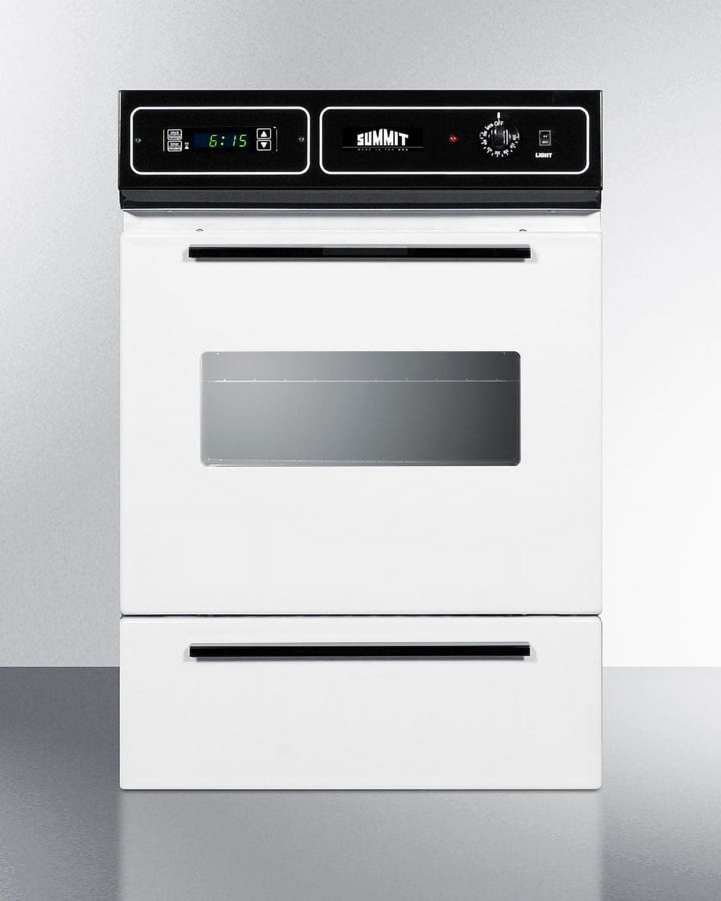 Summit 24" White Electric Wall Oven with Timer and Storage