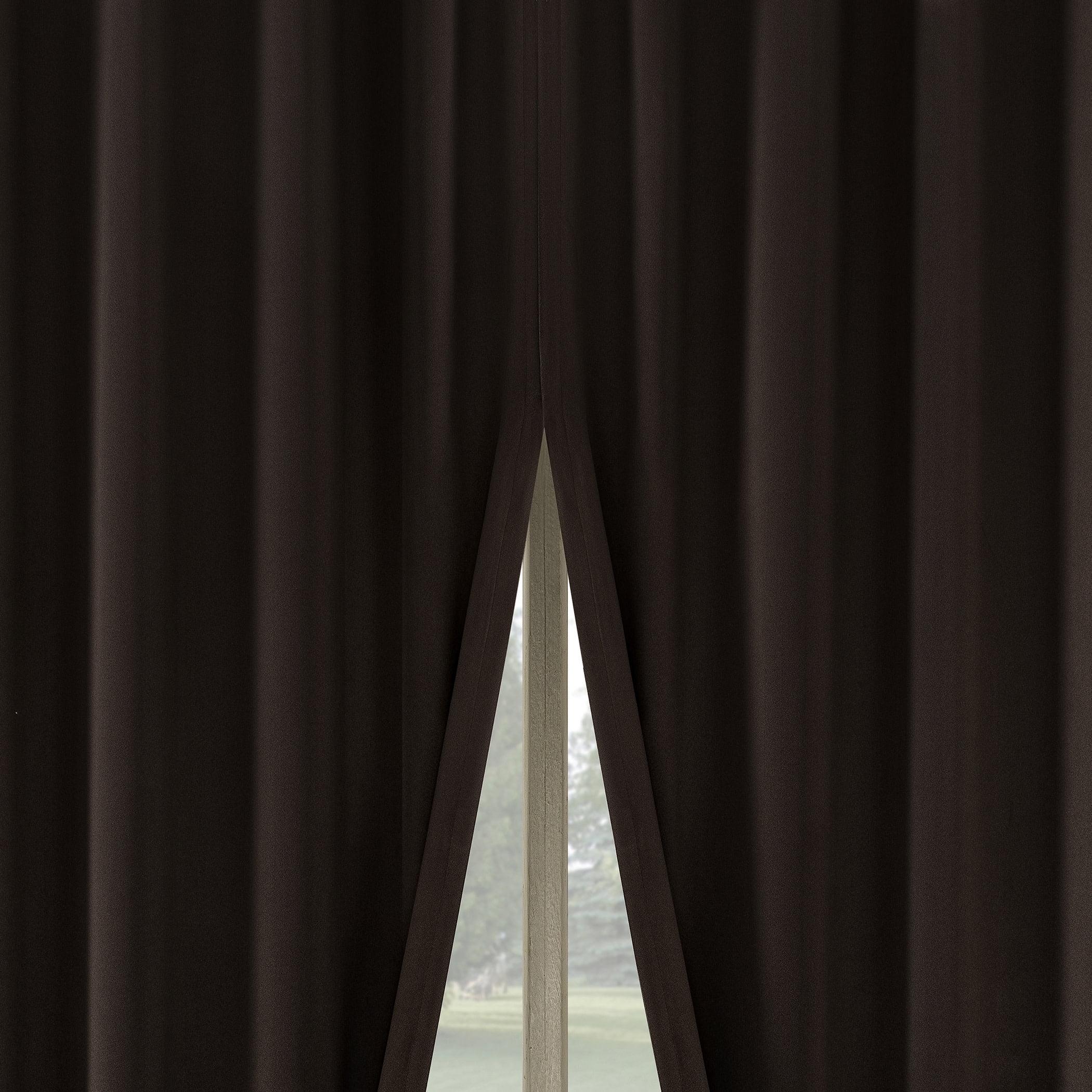 Aria Magnetic Closure Theater Grade 100% Blackout Back Tab Curtain Panel Pair (Set of 2)