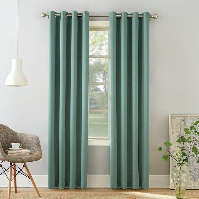 40"x84" Sun Zero Room Darkening Lazlo Grommet Curtain Panel Mineral: Modern Thermal Insulated, Energy Efficient, Noise Reduction