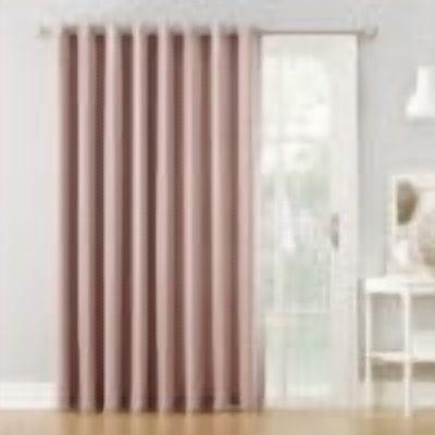 Sun Zero Bartlett Grommet Room Darkening Extra Wide Patio Curtain Panel, 100"x84", Blush Pink