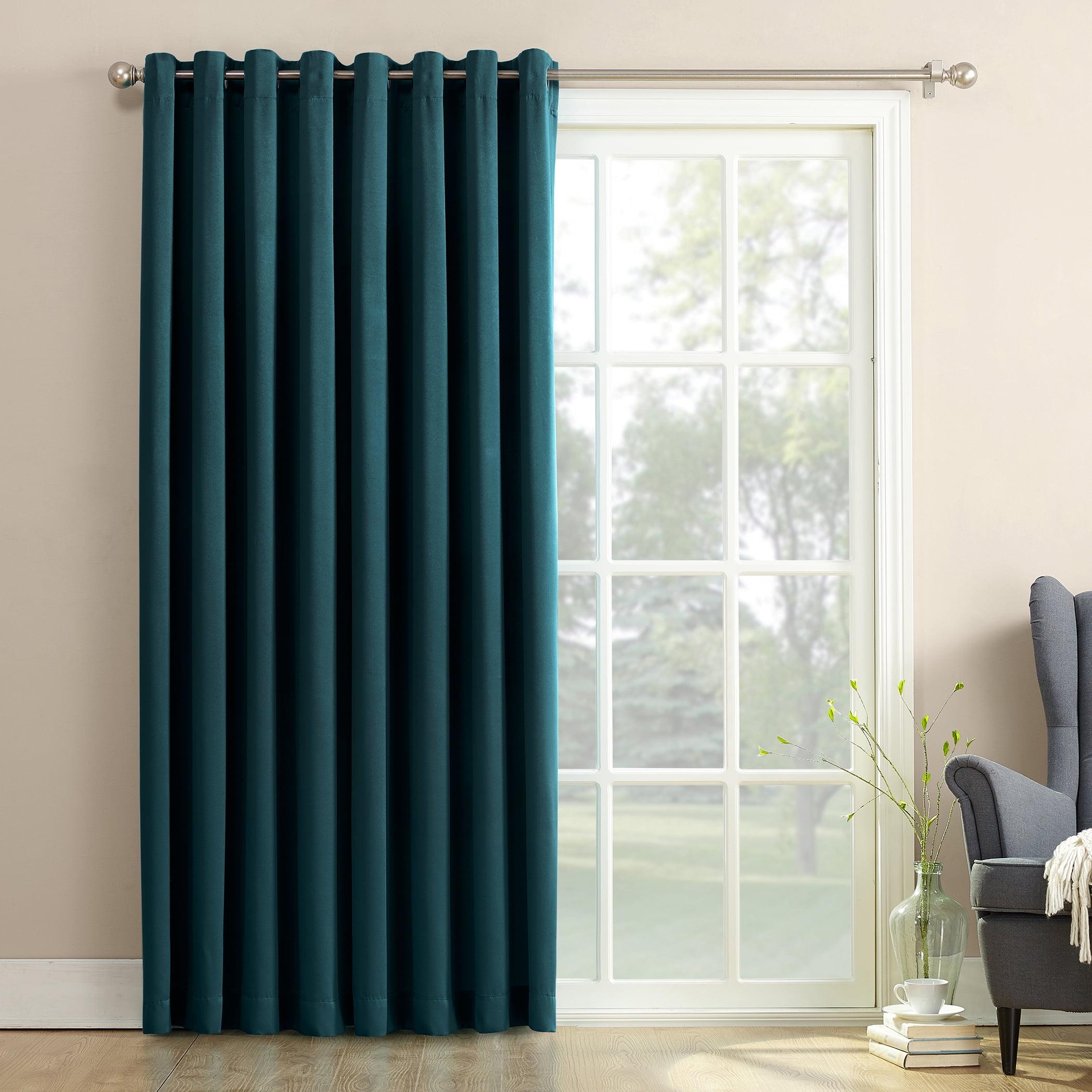 Sun Zero Bartlett Grommet Room Darkening Extra Wide Patio Curtain Panel, 100"x84",Teal