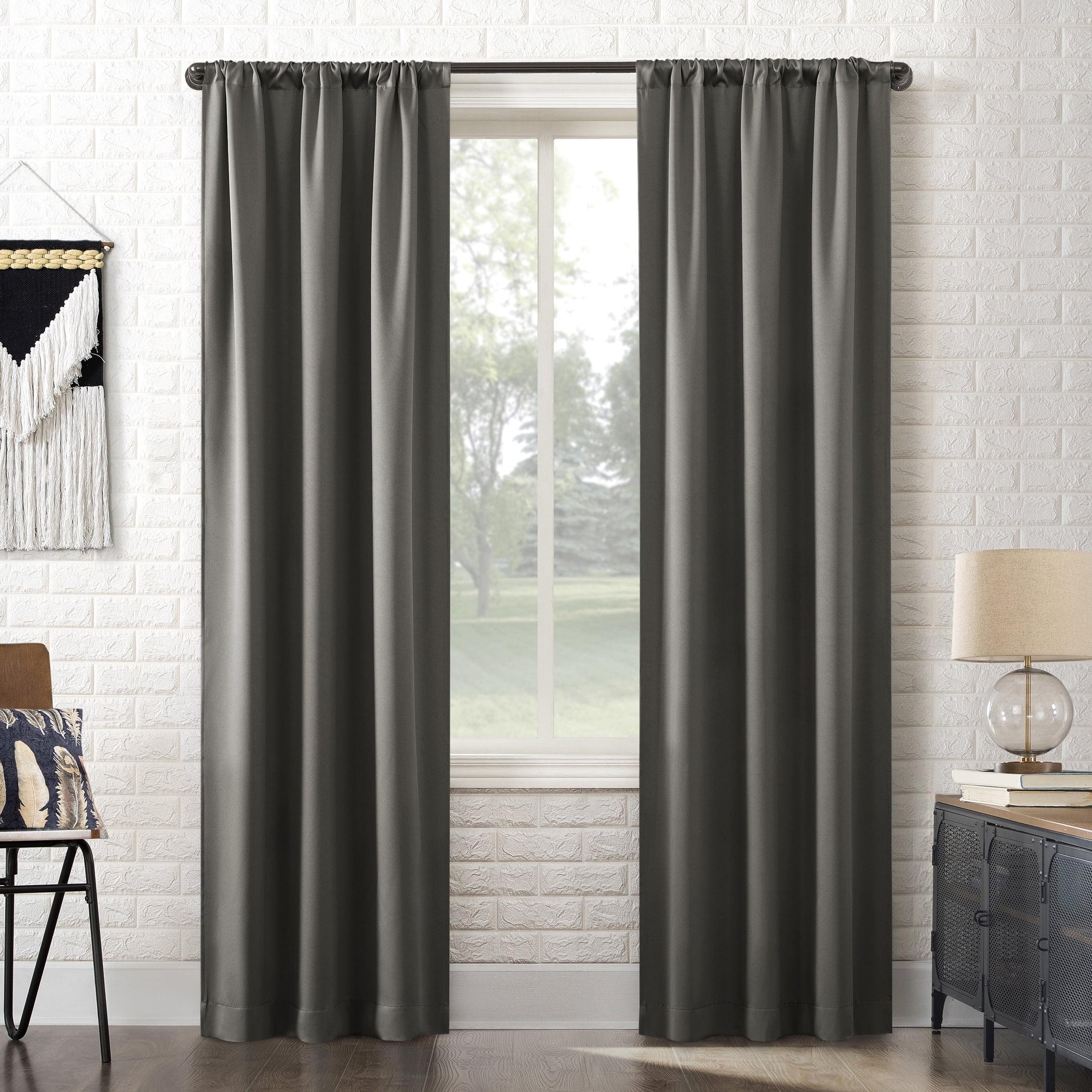 Sun Zero Gray Blackout Rod Pocket Curtain Panel 40" x 63"