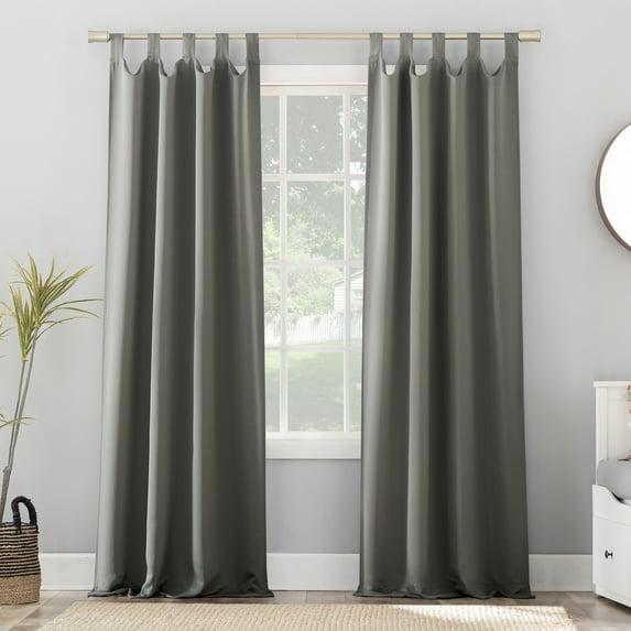 40"x95" Sun Zero Blackout Kenneth Energy Saving Tab Top Curtain Panel Gray: Thermal Insulated, Noise Reduction, Machine Washable