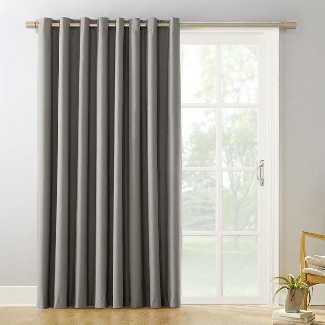 100"x84" Sun Zero Blackout Kenneth Extra-Wide Grommet Sliding Patio Door Curtain Panel Gray: Energy Efficient, Noise Reduction