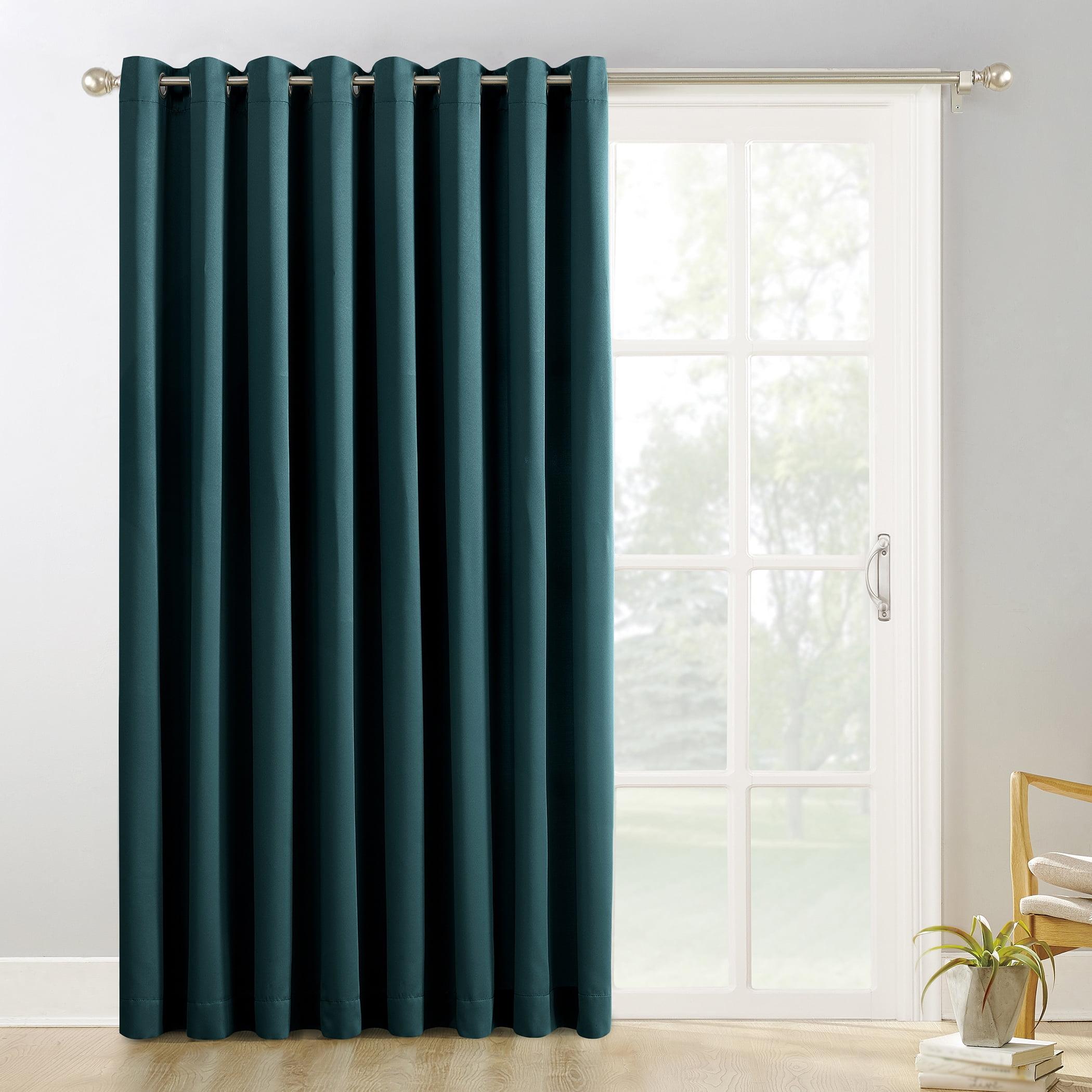 Teal Blackout Grommet Patio Door Curtain Panel, 100x84 Inch