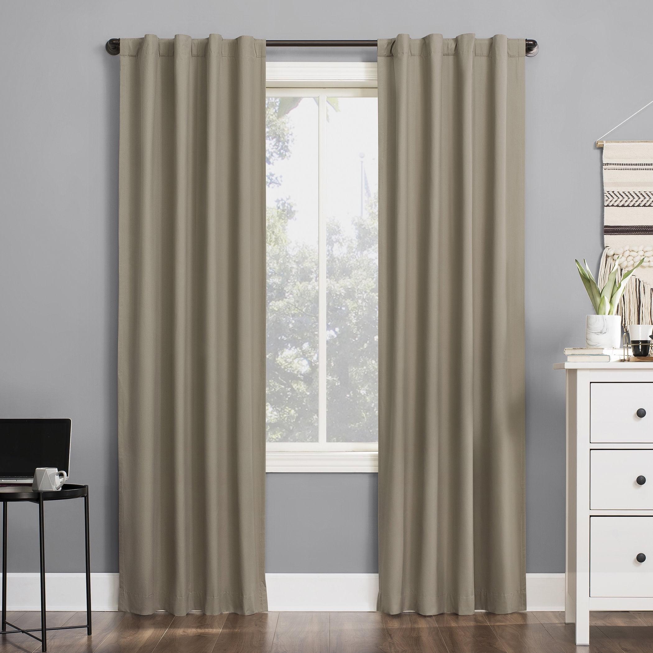 40"x84" Sun Zero 100% Blackout Cyrus Thermal Back Tab Curtain Panel Beige: Modern Indoor Solid Polyester