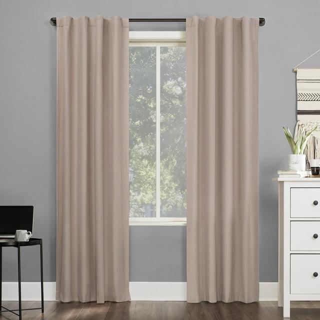 40"x63" Sun Zero 100% Blackout Cyrus Thermal Back Tab Curtain Panel Pink: Modern Solid Polyester Indoor Drapery