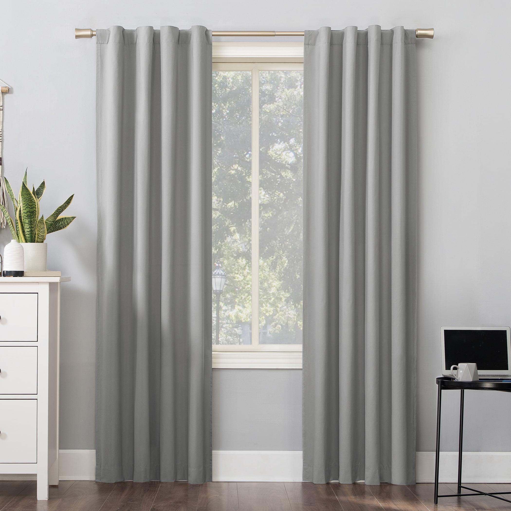 40"x63" Sun Zero 100% Blackout Cyrus Thermal Back Tab Curtain Panel Silver: Modern Solid Indoor Polyester