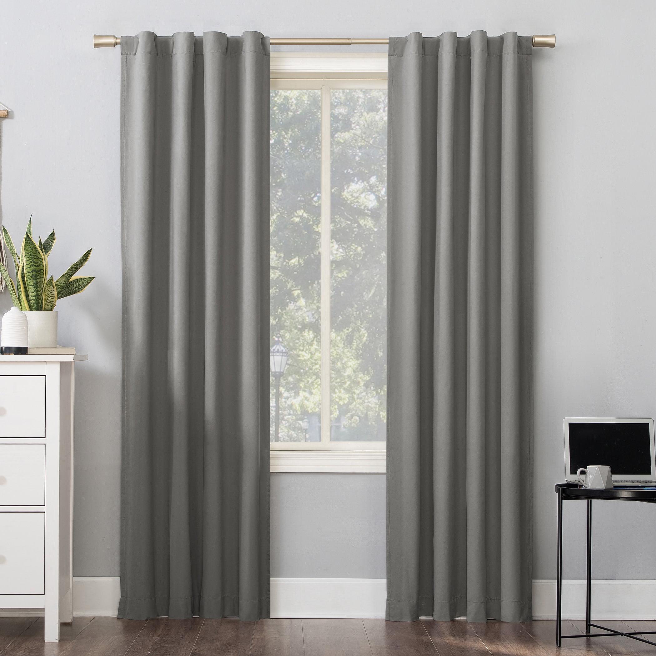 40"x96" Sun Zero 100% Blackout Cyrus Thermal Back Tab Curtain Panel Gray: Modern Indoor Polyester Drapery
