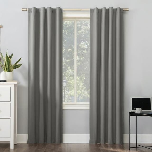 40"x96" Sun Zero 100% Blackout Cyrus Thermal Back Tab Curtain Panel Gray: Modern Indoor Polyester Drapery
