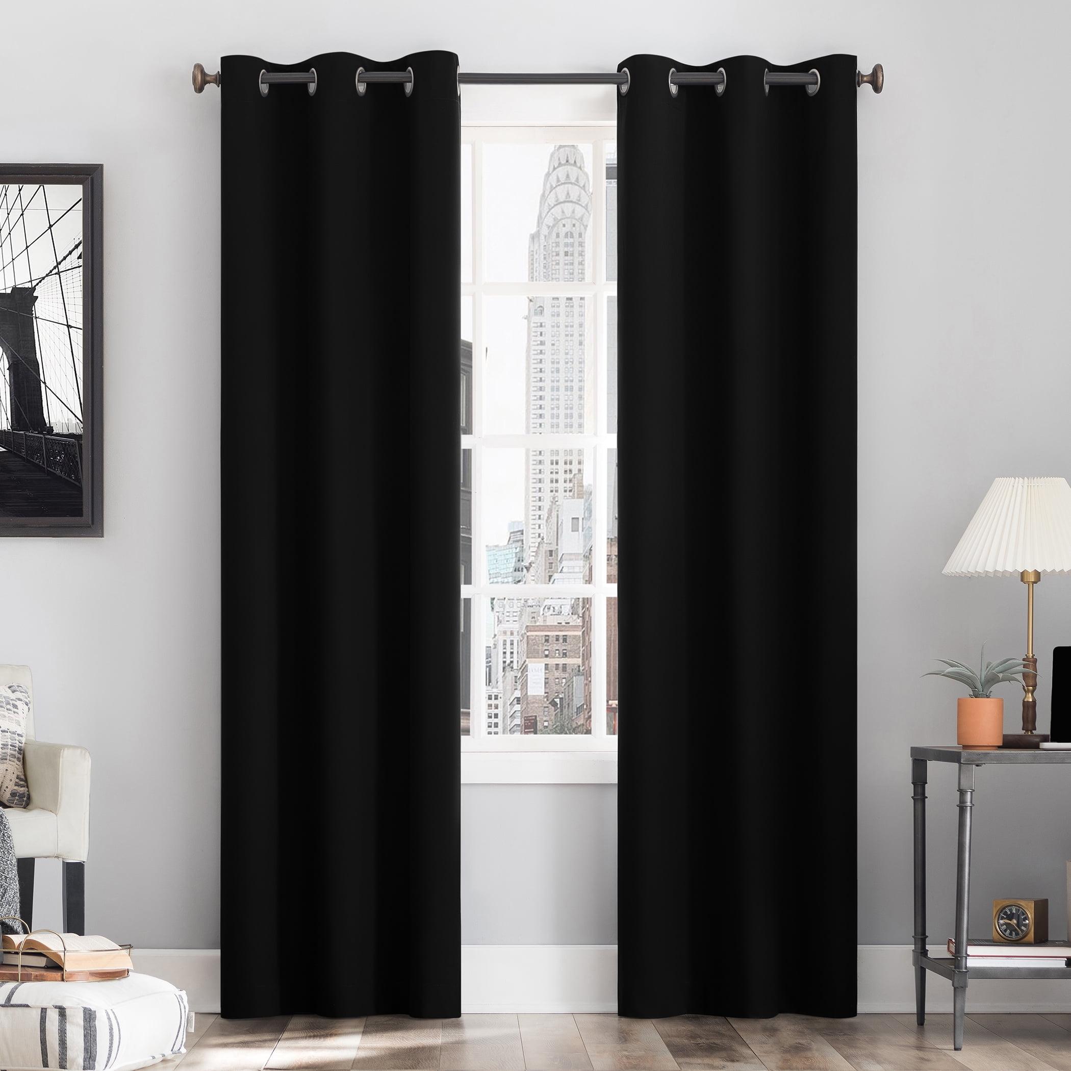 Black Thermal Blackout Grommet Curtain Panel