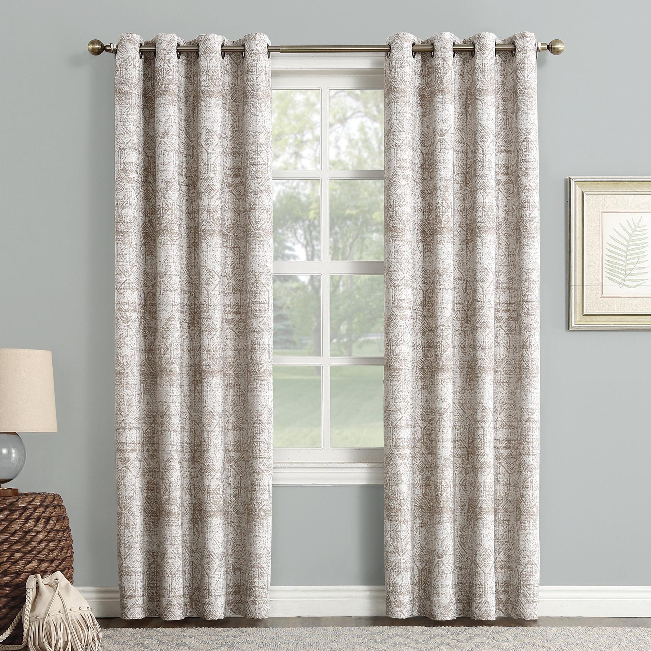 Sun Zero Distressed Global Blackout Lined Grommet Curtain Panel